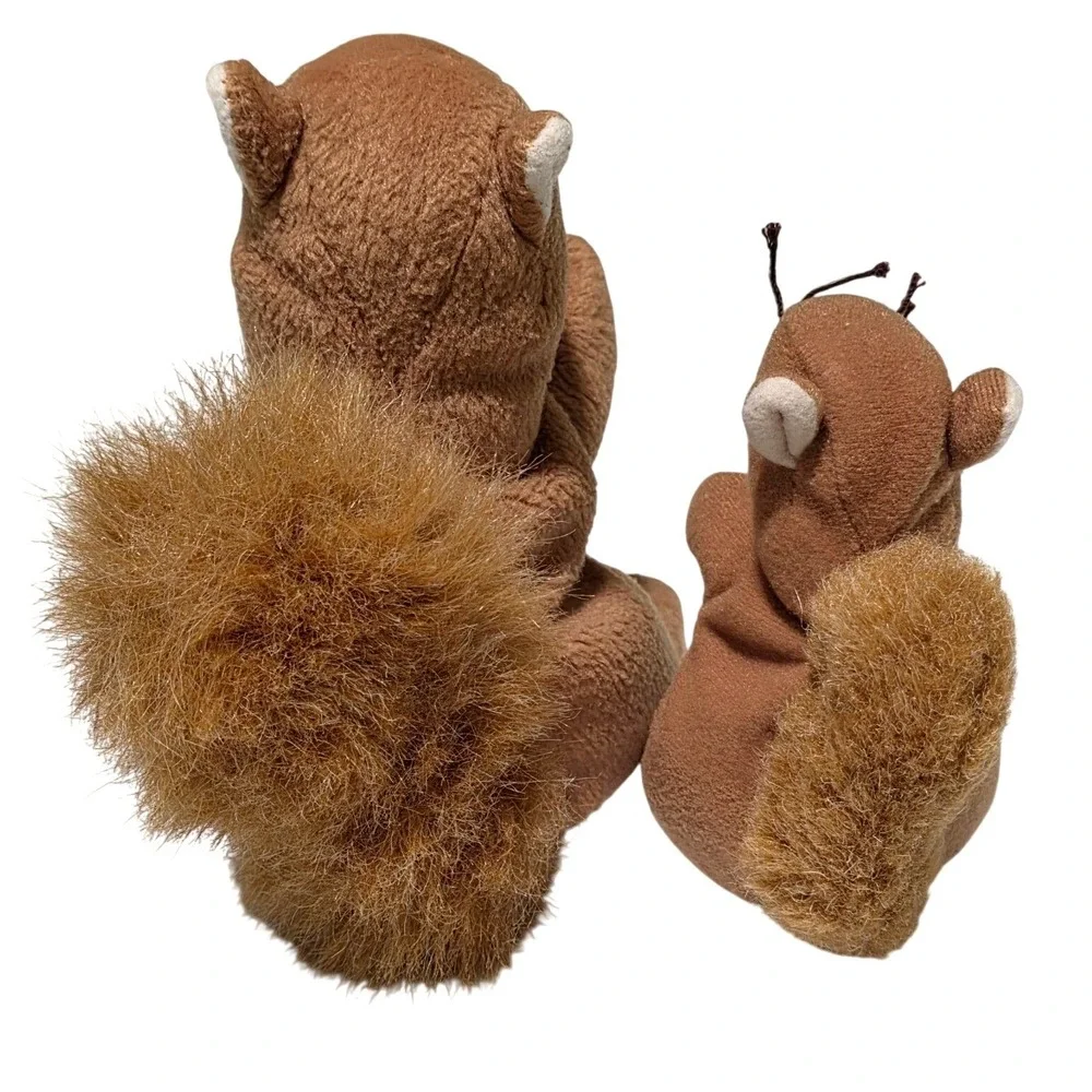 Ty Nuts the Squirrel Plush Set Kids OS Brown 1996 1993 Beanie Babies